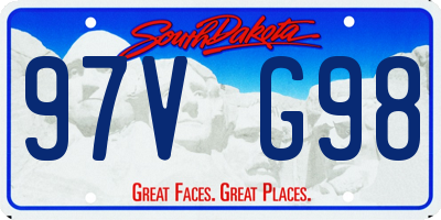 SD license plate 97VG98