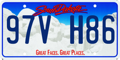 SD license plate 97VH86