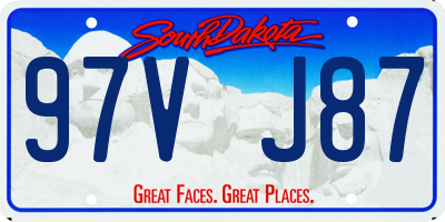 SD license plate 97VJ87