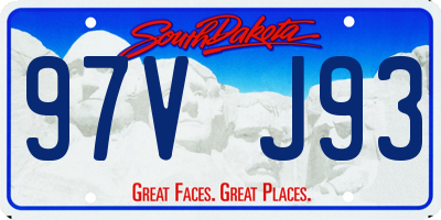 SD license plate 97VJ93