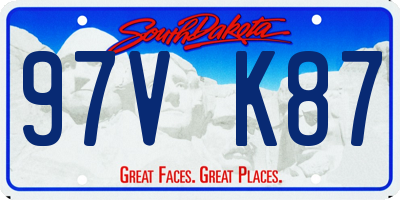 SD license plate 97VK87
