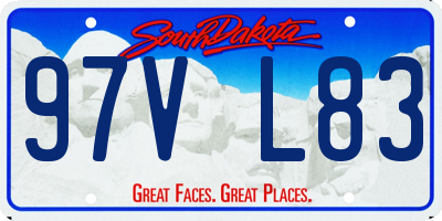 SD license plate 97VL83