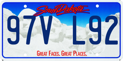 SD license plate 97VL92