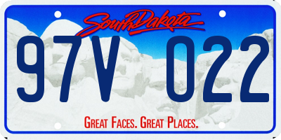 SD license plate 97VO22