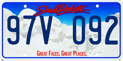 SD license plate 97VO92