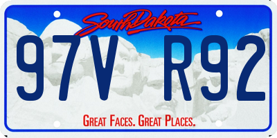 SD license plate 97VR92