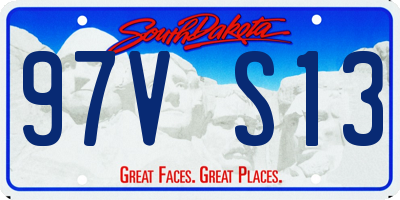 SD license plate 97VS13