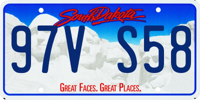 SD license plate 97VS58