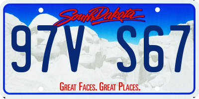 SD license plate 97VS67