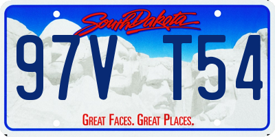 SD license plate 97VT54