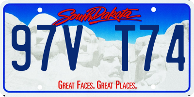 SD license plate 97VT74