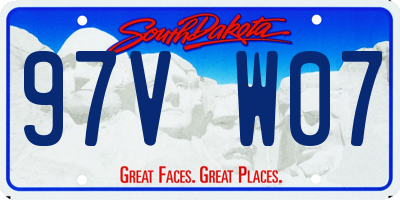 SD license plate 97VW07