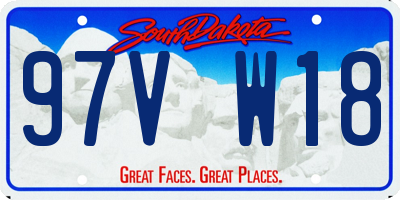 SD license plate 97VW18