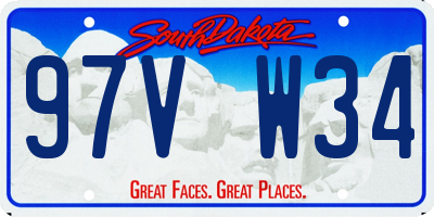 SD license plate 97VW34