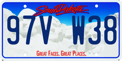 SD license plate 97VW38