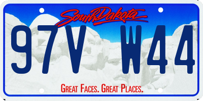 SD license plate 97VW44