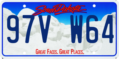 SD license plate 97VW64