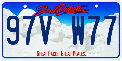 SD license plate 97VW77