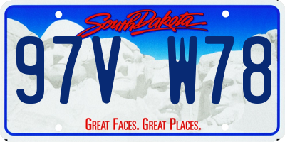 SD license plate 97VW78