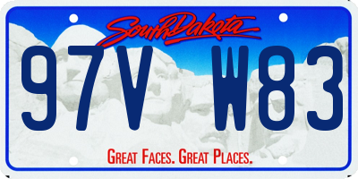 SD license plate 97VW83