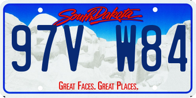 SD license plate 97VW84