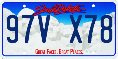 SD license plate 97VX78