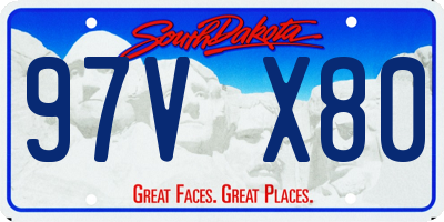 SD license plate 97VX80