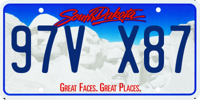 SD license plate 97VX87