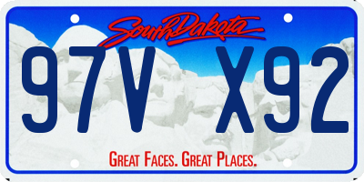 SD license plate 97VX92