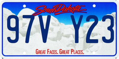 SD license plate 97VY23