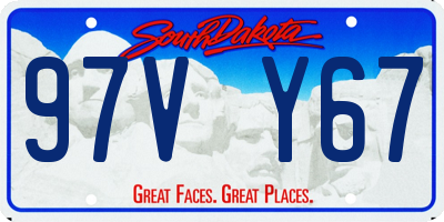 SD license plate 97VY67