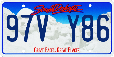 SD license plate 97VY86