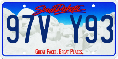 SD license plate 97VY93