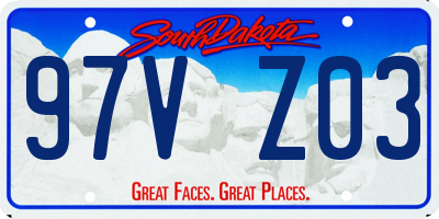 SD license plate 97VZ03