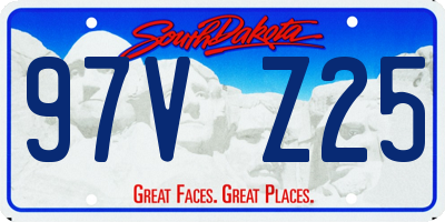 SD license plate 97VZ25