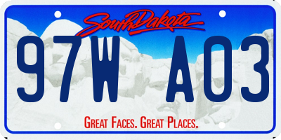 SD license plate 97WA03