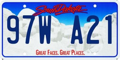 SD license plate 97WA21