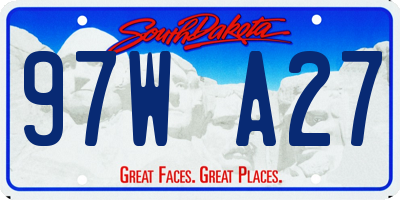 SD license plate 97WA27