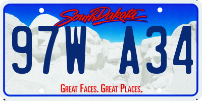 SD license plate 97WA34