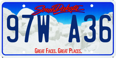 SD license plate 97WA36
