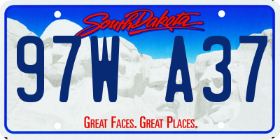 SD license plate 97WA37
