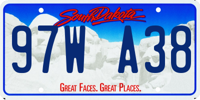 SD license plate 97WA38