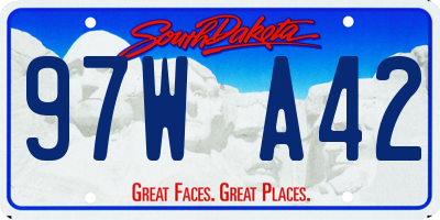 SD license plate 97WA42