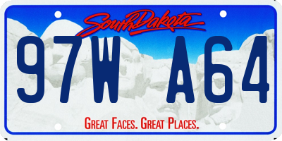 SD license plate 97WA64