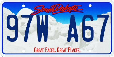 SD license plate 97WA67