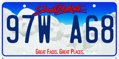 SD license plate 97WA68