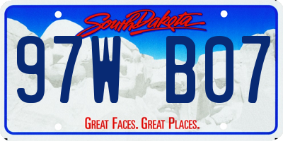 SD license plate 97WB07