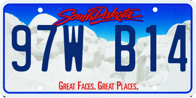 SD license plate 97WB14