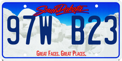 SD license plate 97WB23