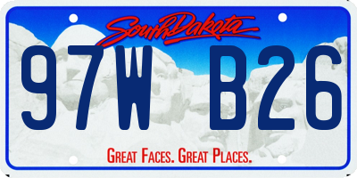 SD license plate 97WB26